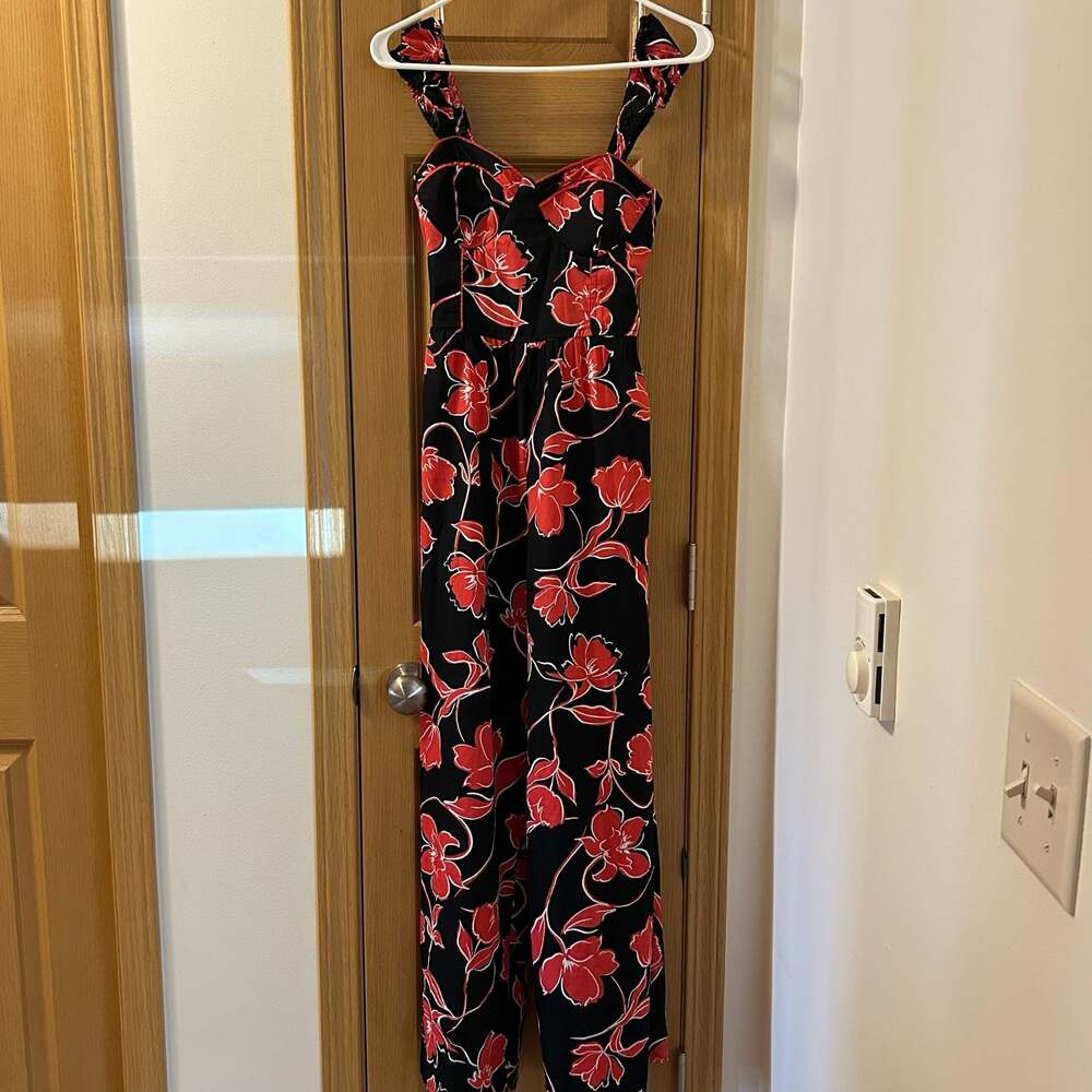 Bog Collective Floral Print Bustier Jumpsuit